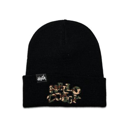 Hello Doggy Camo Black Beanie Hat - Kecks