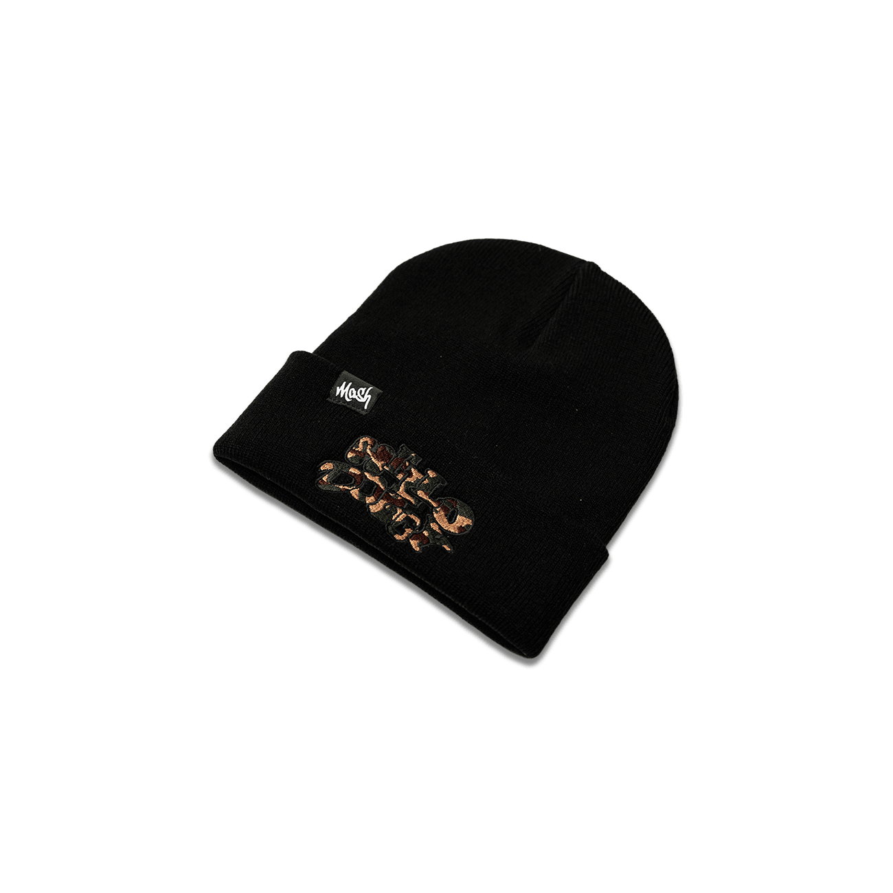 Hello Doggy Camo Black Beanie Hat - Kecks