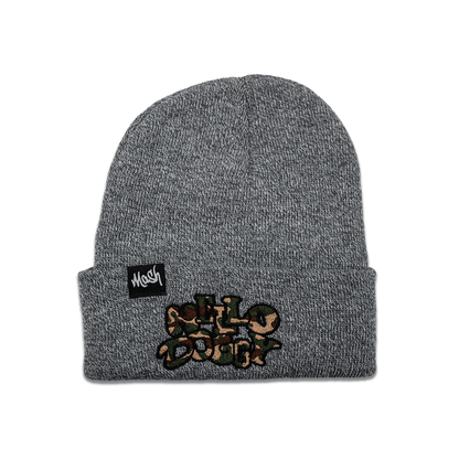 Hello Doggy Camo Grey Beanie Hat - Kecks