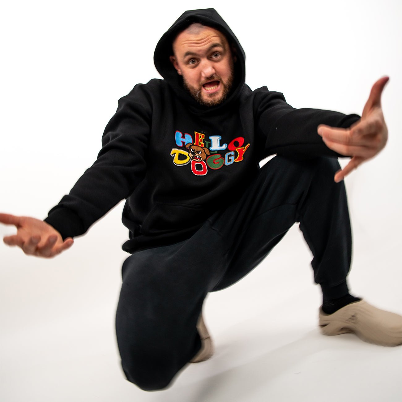 Hello Doggy Hoodie – Black - Kecks