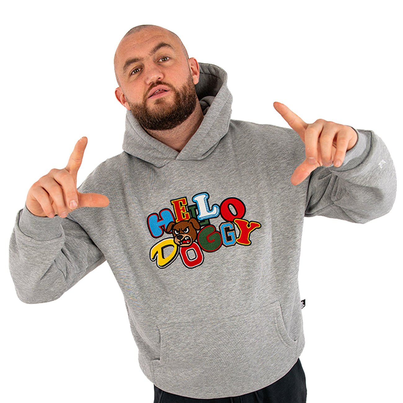 Hello Doggy Hoodie – Grey Marl - Kecks