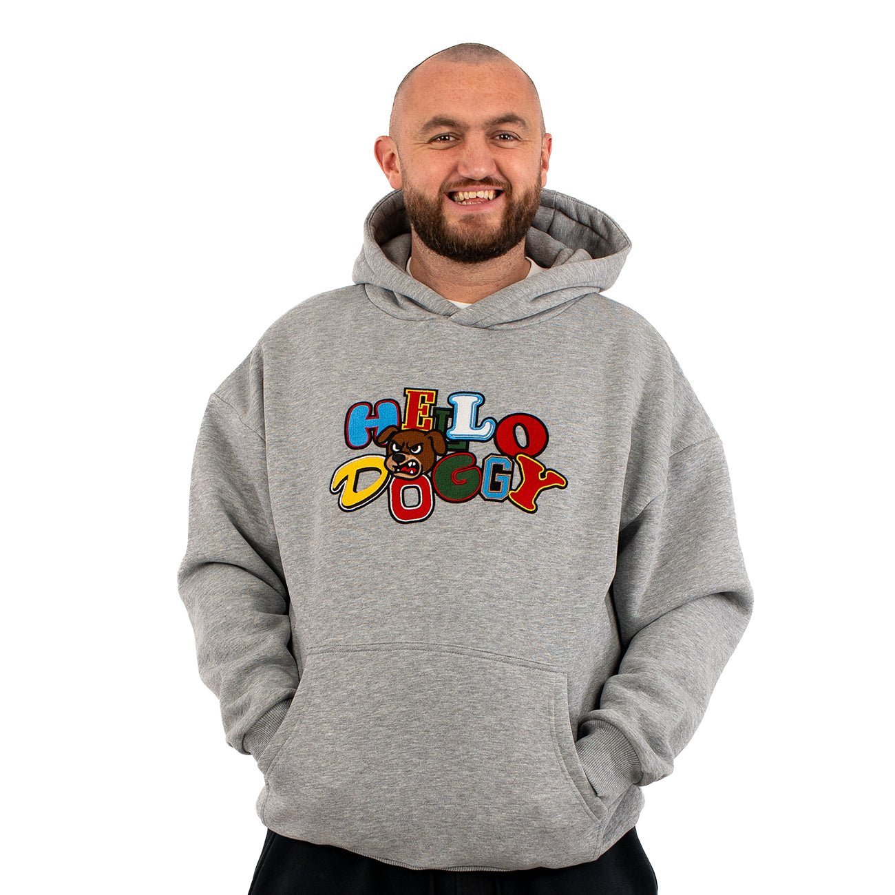 Hello Doggy Hoodie – Grey Marl - Kecks