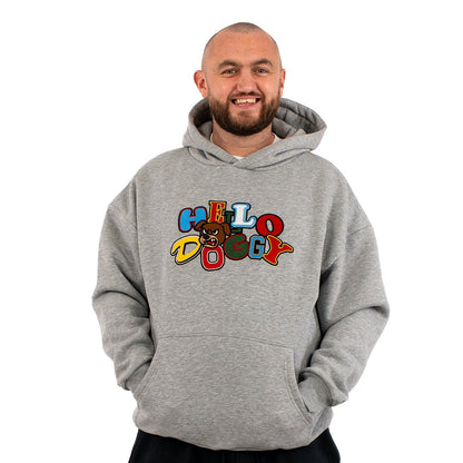 Hello Doggy Hoodie – Grey Marl - Kecks