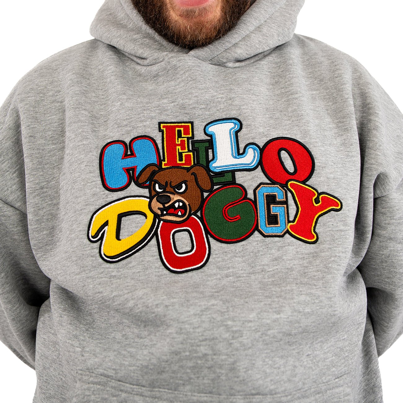 Hello Doggy Hoodie – Grey Marl - Kecks