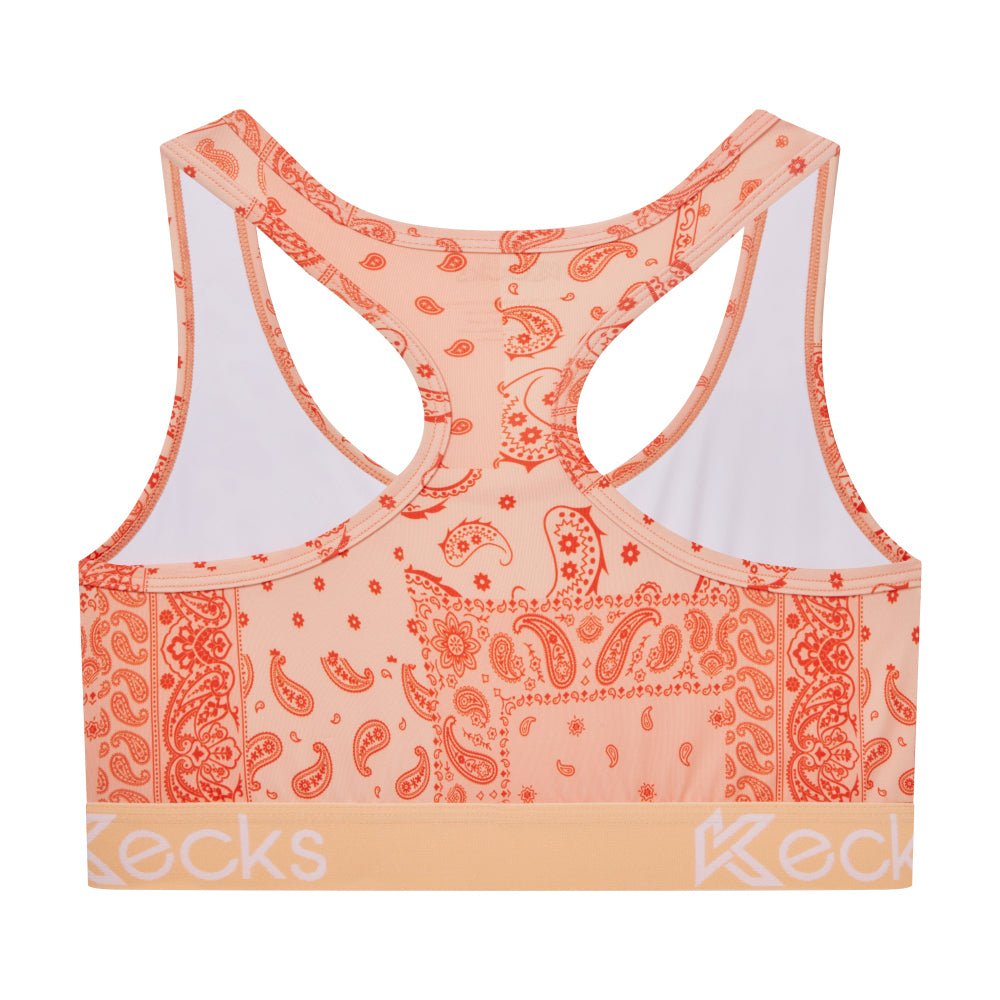 Peach Paisley Sports Bralette - Kecks
