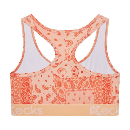 Peach Paisley Sports Bralette - Kecks