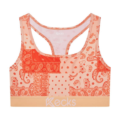 Peach Paisley Sports Bralette - Kecks