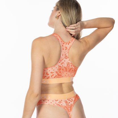 Peach Paisley Sports Bralette - Kecks