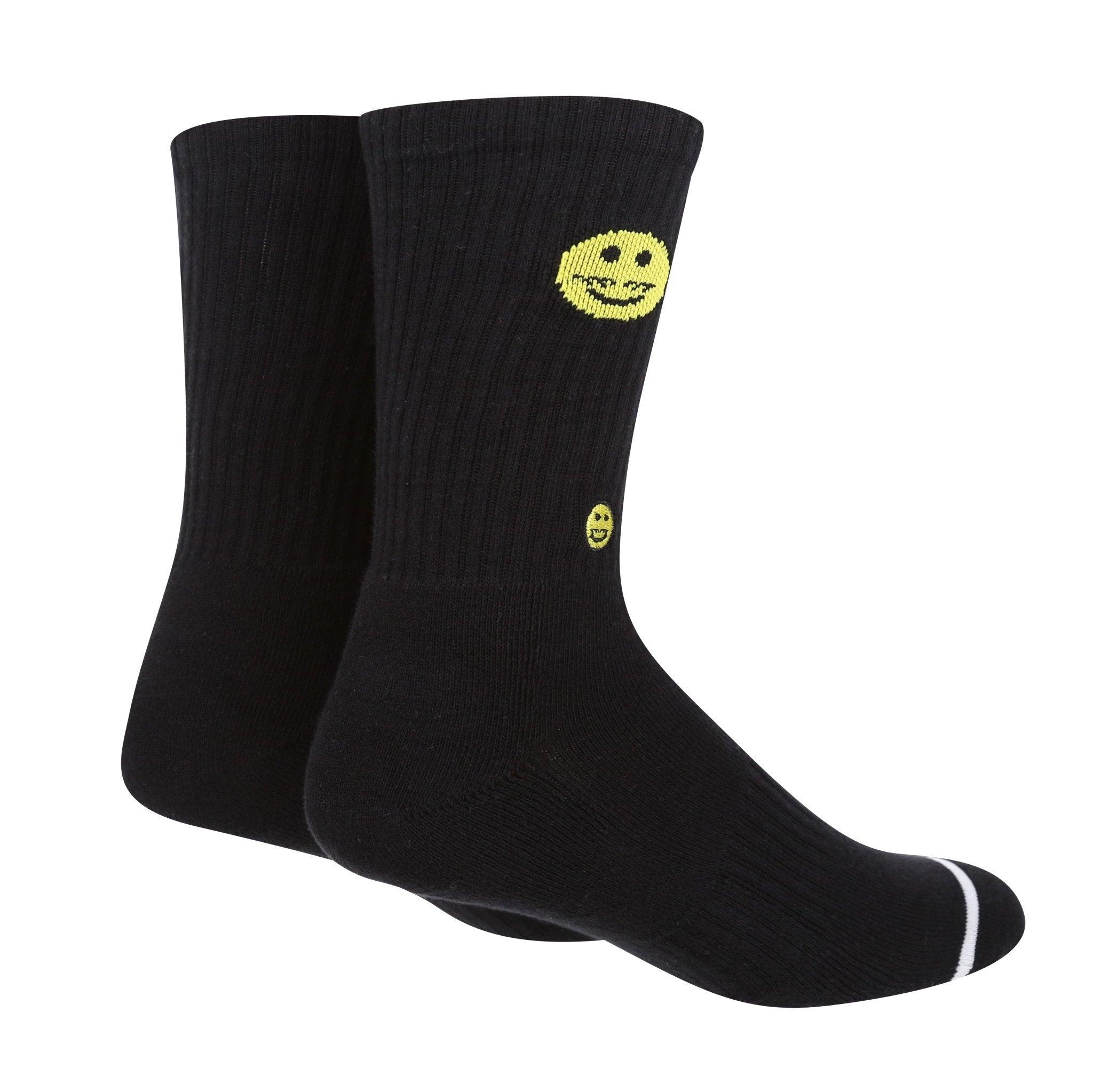 Smile Black Crew Sock - Kecks