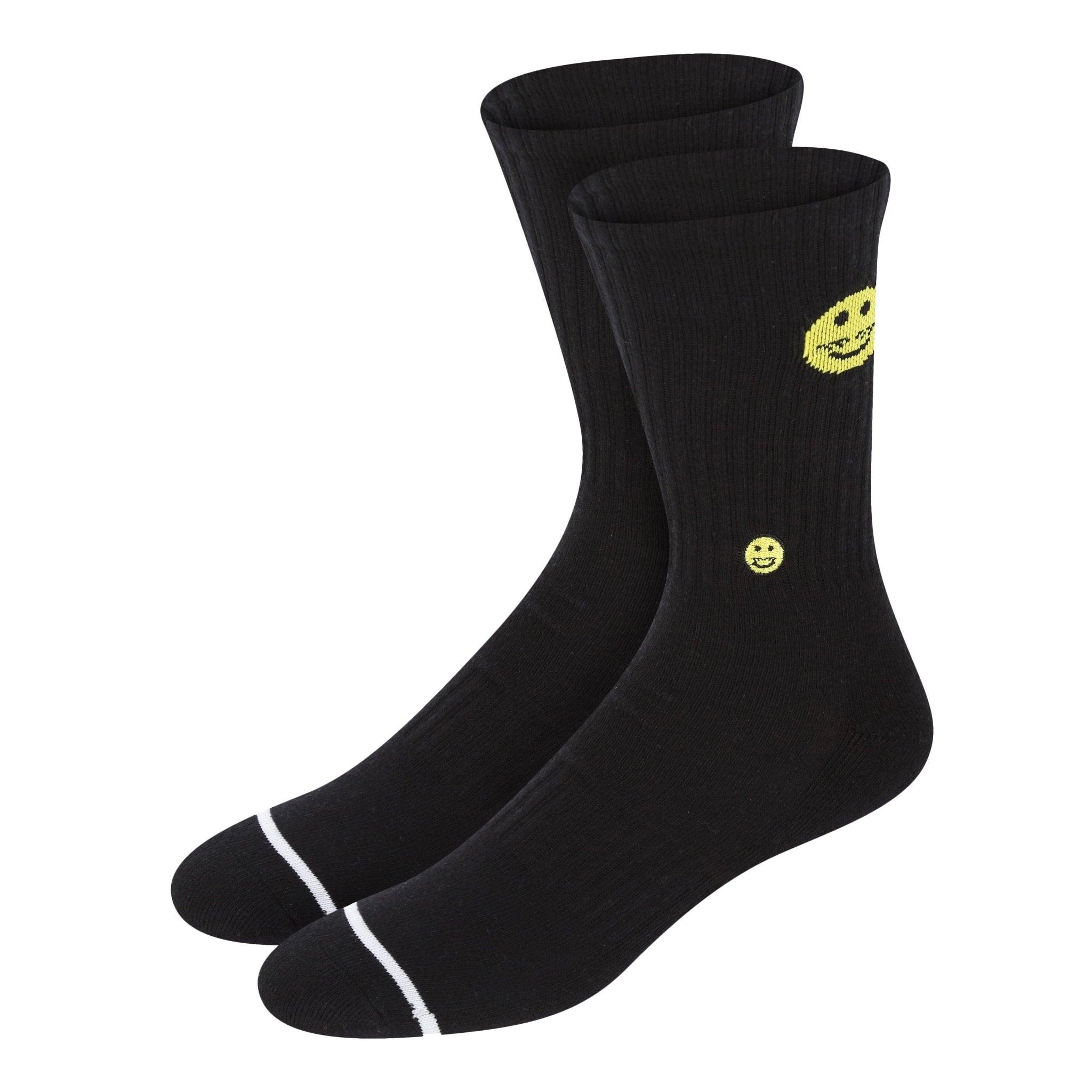 Smile Black Crew Sock - Kecks
