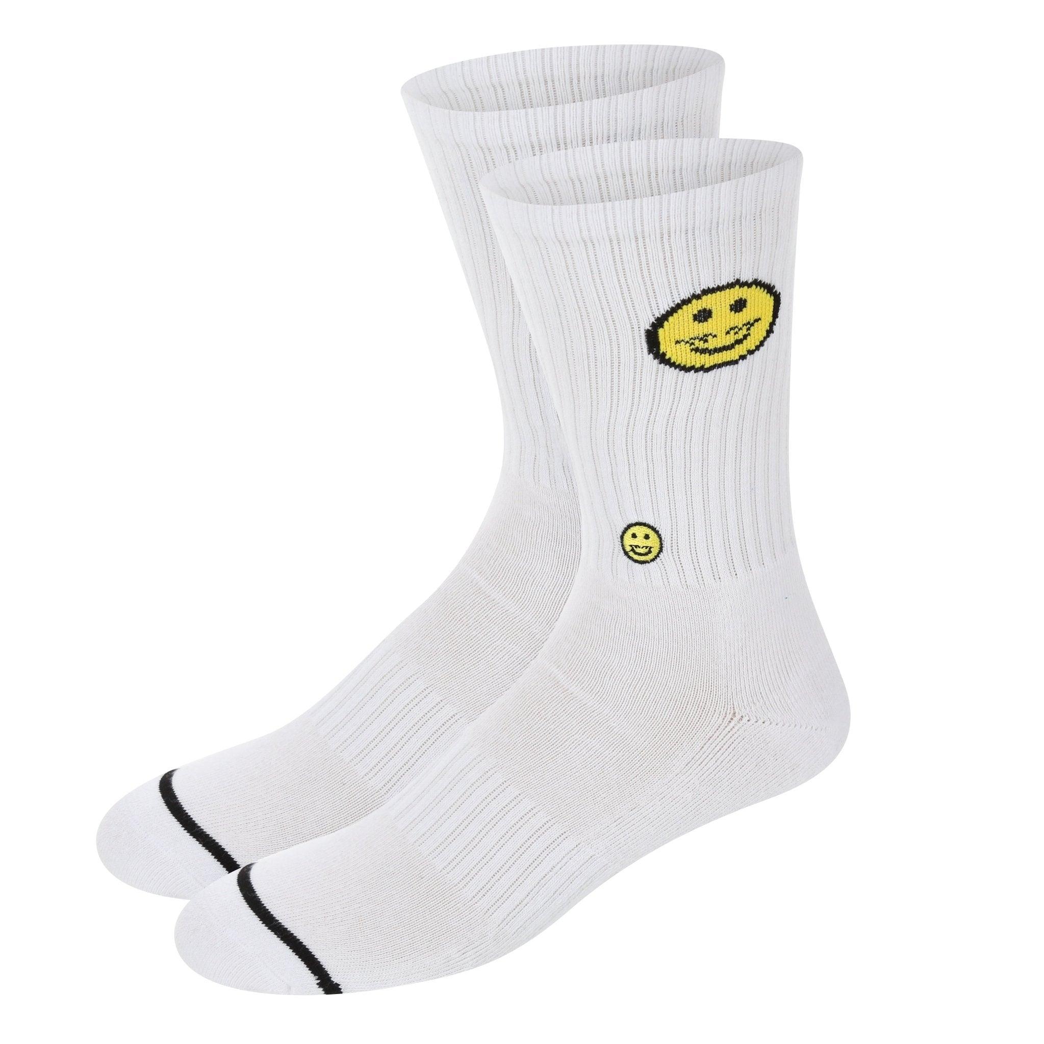 Smile White Crew Sock - Kecks