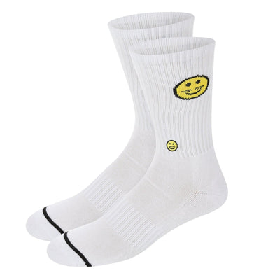 Smile White Crew Sock - Kecks