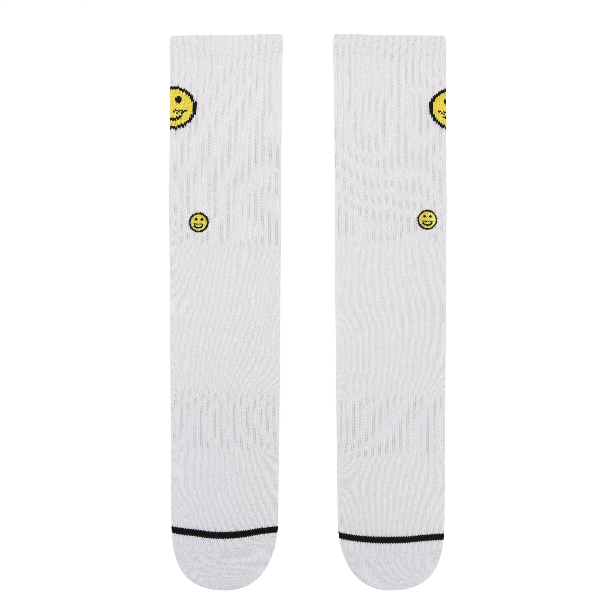 Smile White Crew Sock - Kecks