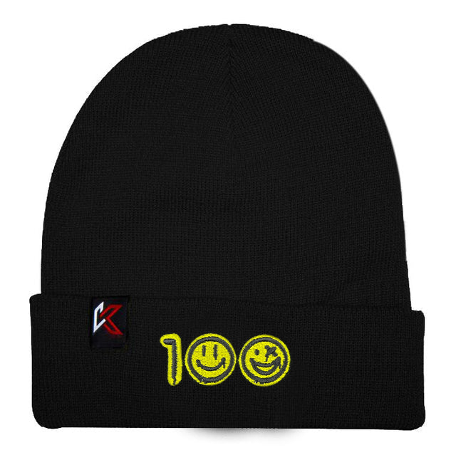 100 Drip Black Beanie Hat